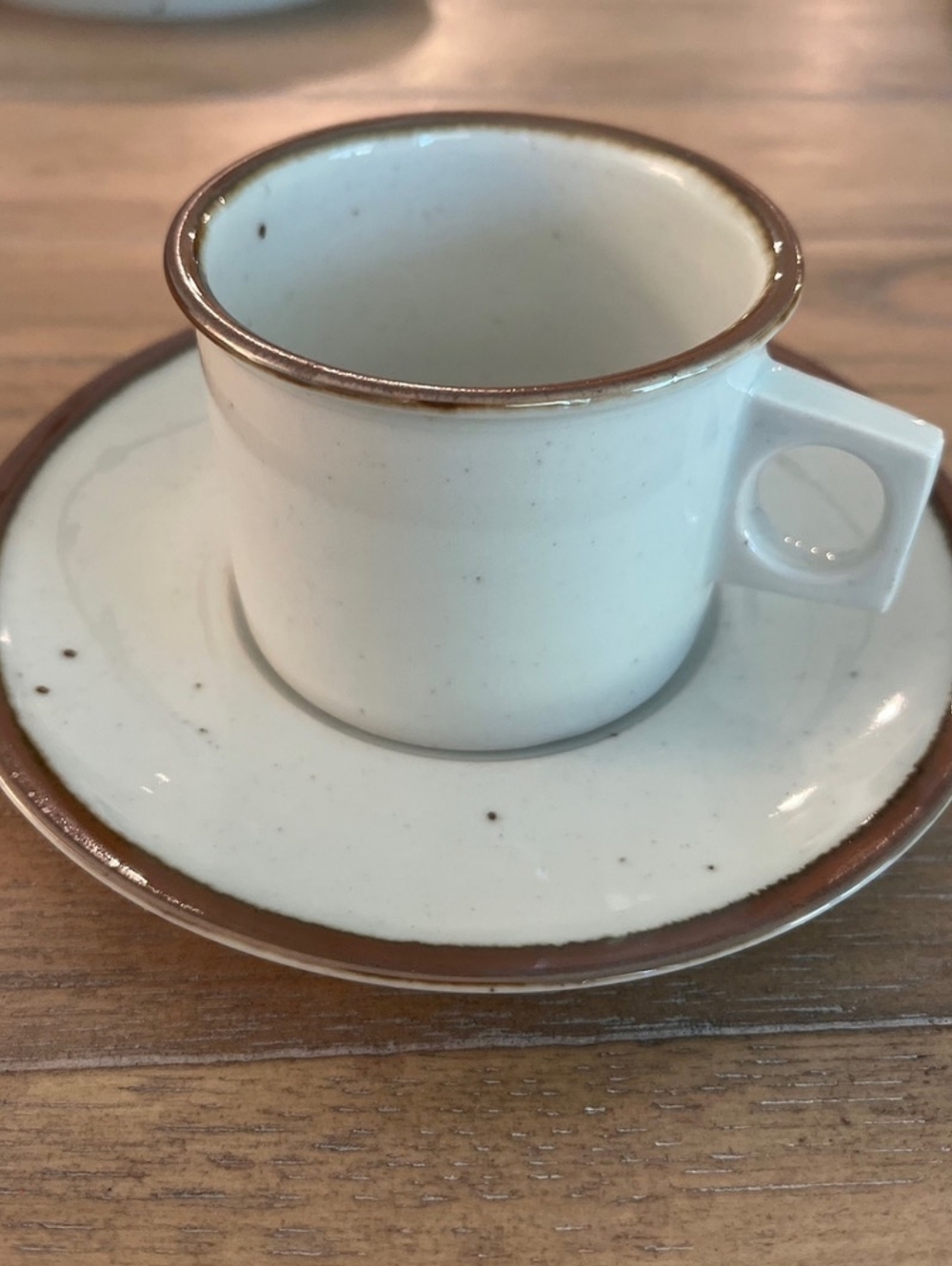 Dansk Brown Mist Sq Handle Cup & Saucer Set Niels Refsgaard Vintage 1970